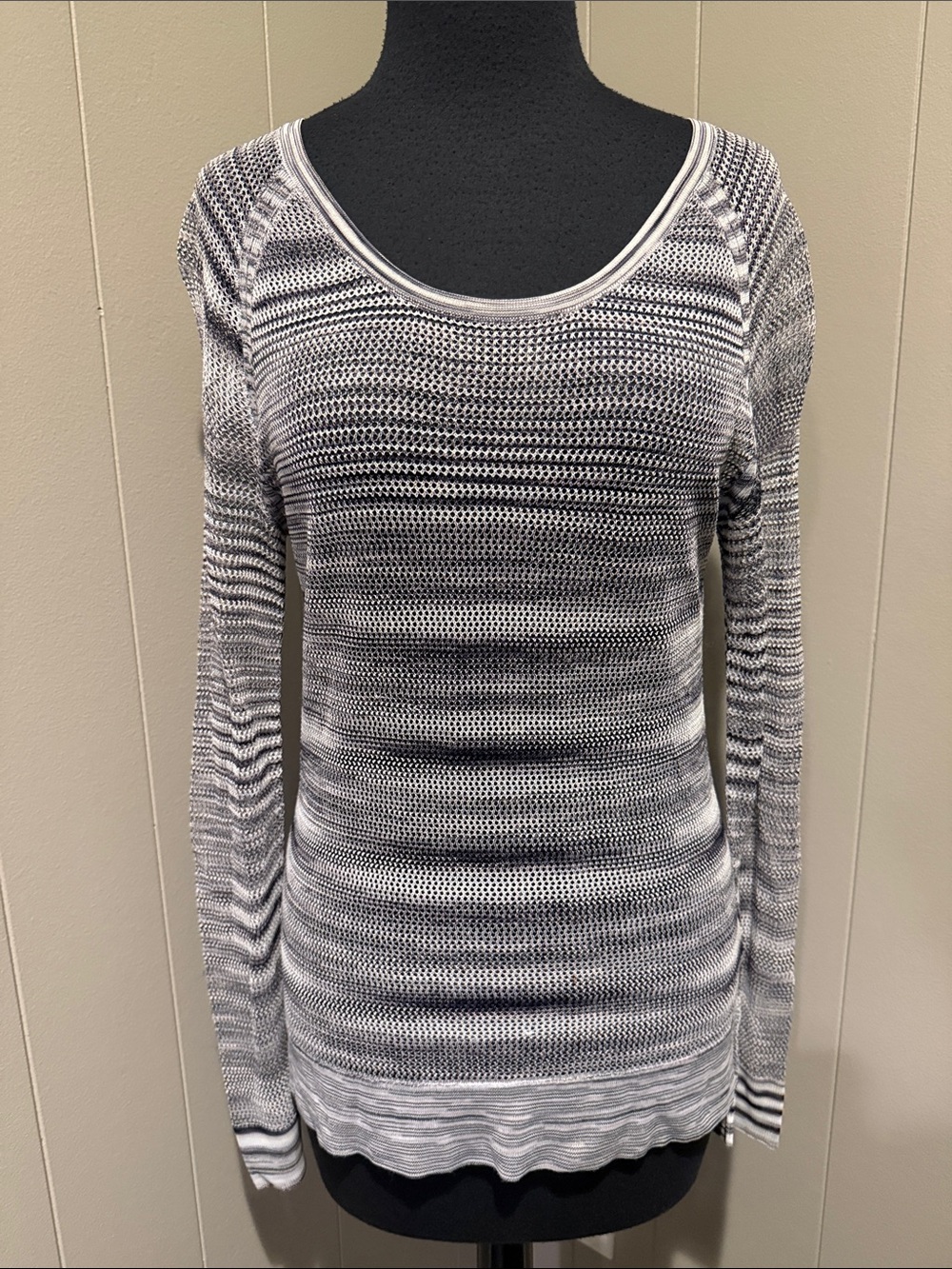 rag & bone Jean Women’s Small Black & White Marled Scoop Neck Sweater